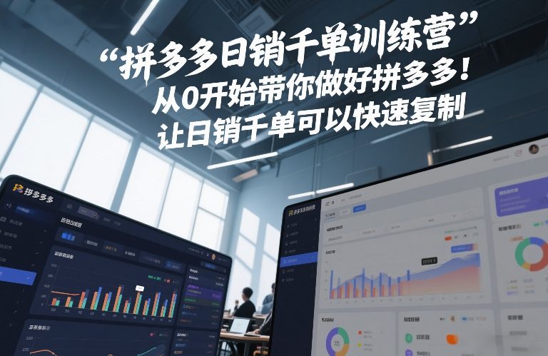 拼多多日销千单训练营，从0开始带你做好拼多多，让日销千单可以快速复制(更新26年2月)-鼎铸网