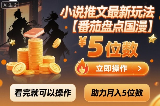 小说推文最新玩法，助力月入5位数【番茄盘点国漫】玩法，看完就可以操作-鼎铸网