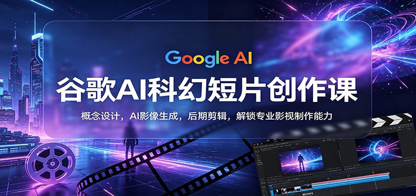 谷歌AI科幻短片创作课：概念设计，AI影像生成，后期剪辑，解锁专业影视制作能力-鼎铸网