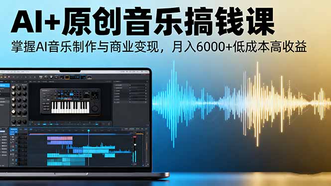 AI+原创音乐搞钱课：掌握AI音乐制作与商业变现，月入6000+低成本高收益-鼎铸网