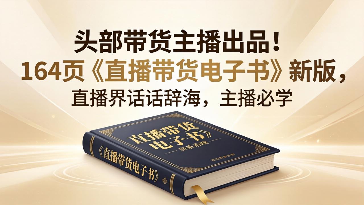 头部带货主播出品！164页《直播带货电子书》新版，直播界话术辞海，主播必学-鼎铸网