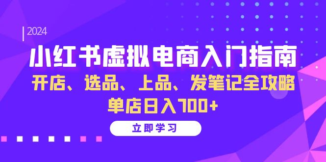小红书虚拟电商入门指南：开店、选品、上品、发笔记全攻略 单店日入700+(更新)-鼎铸网