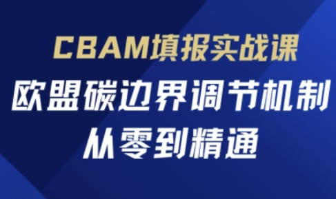 CBAM填报实战课，欧盟碳边界调节机制，从零到精通-鼎铸网