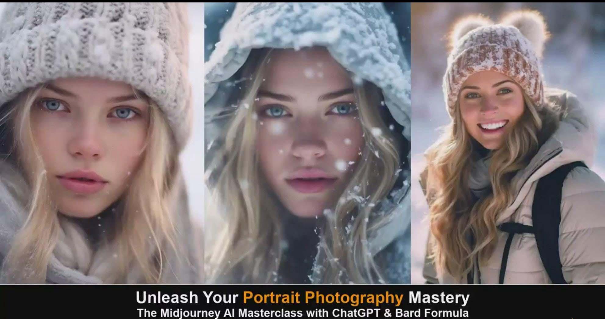 (9312期)Midjourney v5 ChatGPT 和 Bard AI人工智能人像摄影大师班-15节-中英字幕