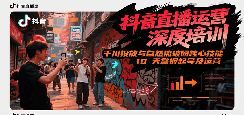 抖音直播运营深度培训，千川投放与自然流核心技能，10天掌握起号及运营(6-7月新课)-鼎铸网