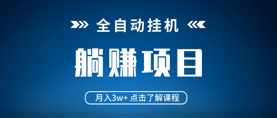 全自动挂机项目 月入3w+ 真正躺平项目 不吃电脑配置 当天见收益-鼎铸网