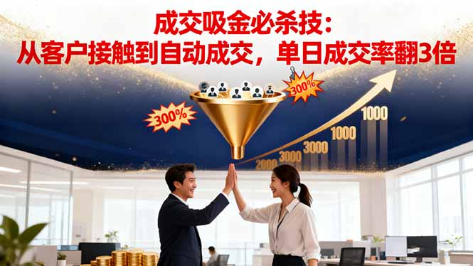 吸金成交营销必杀技：从客户接触到自动成交，单日成交率翻3倍-鼎铸网