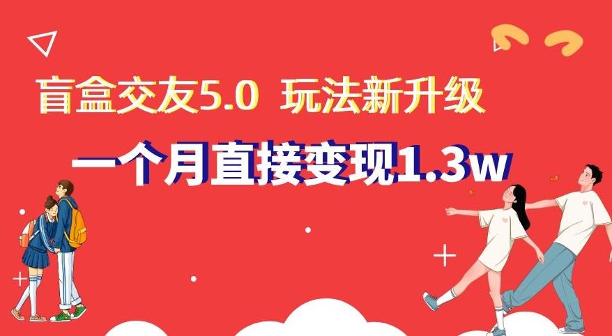 盲盒交友5.0，玩法全新升级，一个月直接变现1.3W，新手小白轻松上手【揭秘】-鼎铸网