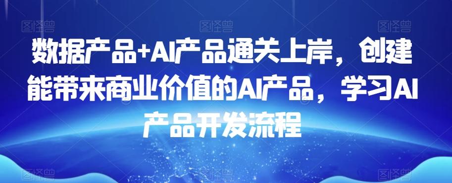 数据产品+AI产品通关上岸，创建能带来商业价值的AI产品，学习AI产品开发流程-鼎铸网