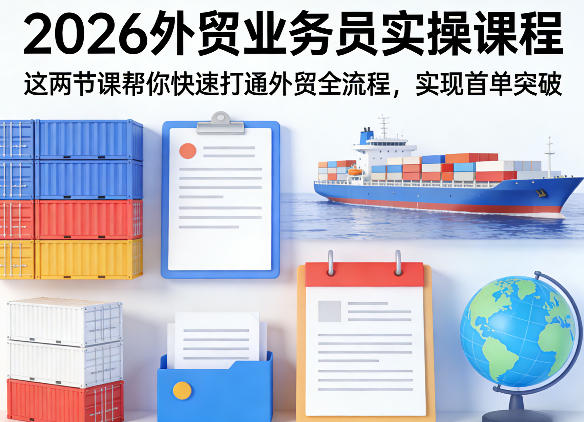 2026外贸业务员实操课程，这两节课帮你快速打通外贸全流程，实现首单突破-鼎铸网