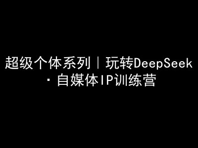 超级个体系列，玩转DeepSeek·自媒体IP训练营，deepseek教程-鼎铸网